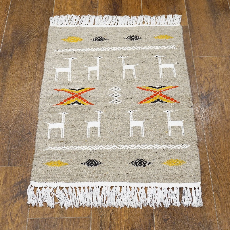 チュニジア　手織りキリム　80×53cm　玄関サイズ　TK80x50-1