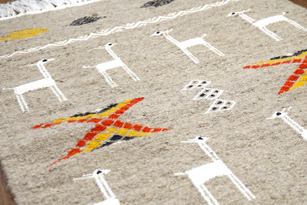 チュニジア　手織りキリム　80×53cm　玄関サイズ　TK80x50-1