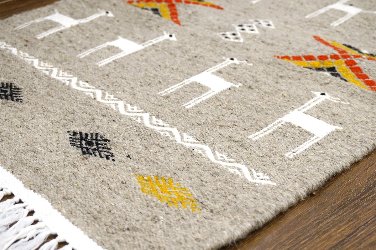 チュニジア　手織りキリム　80×53cm　玄関サイズ　TK80x50-1