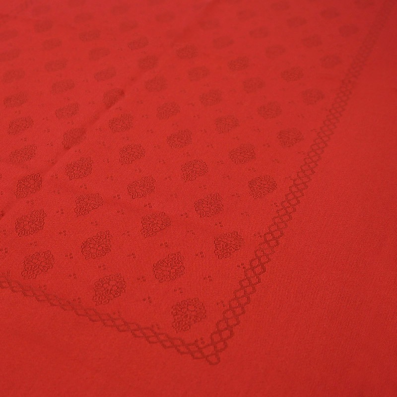 フランス製 ジャカード織 撥水テーブルクロス ヴォクリューズ/レッド 約160x160cm F160160-VCLS-RD