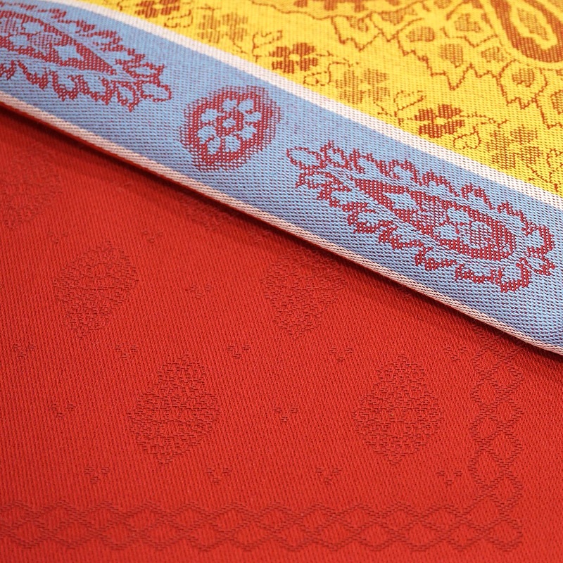 フランス製 ジャカード織 撥水テーブルクロス ヴォクリューズ/レッド 約160x160cm F160160-VCLS-RD