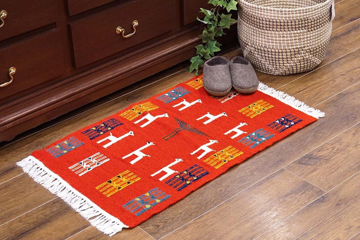 チュニジア　手織りキリム　85×52cm　玄関サイズ　TK80x50-2
