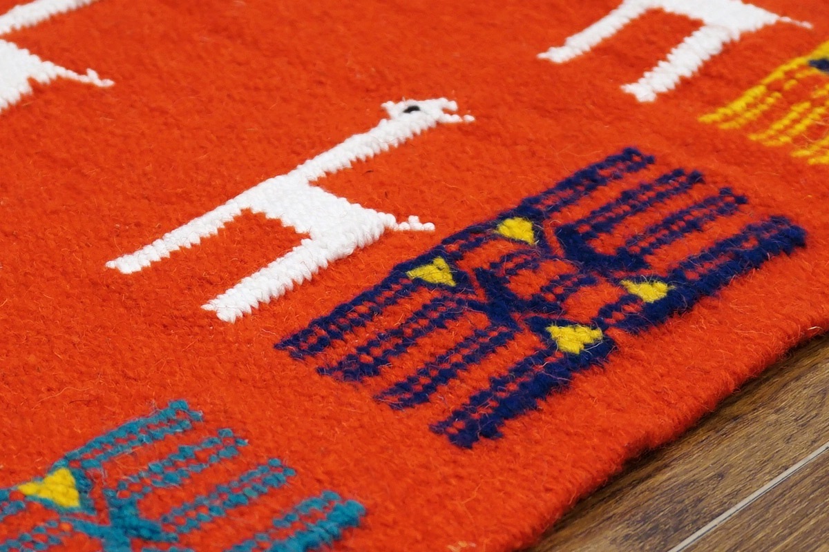 チュニジア　手織りキリム　85×52cm　玄関サイズ　TK80x50-2