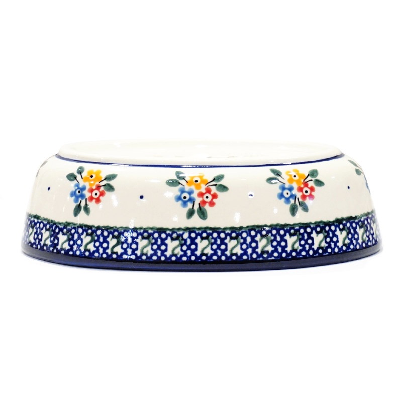 ポーランド陶器　ポーリッシュポタリー 「Millena」 オーバルグラタン皿小　M01121-04　ブーケ