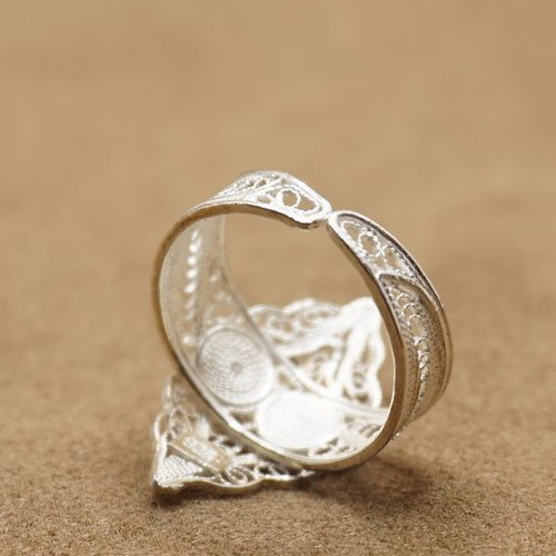 トルコ伝統の銀線細工 テルキャーリ リング(フリーサイズ） SV-R