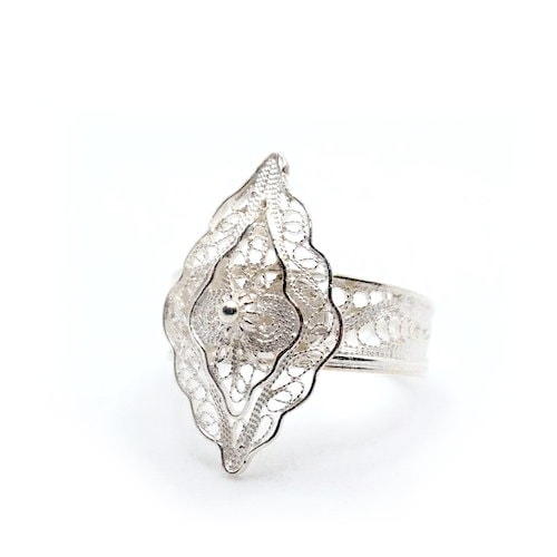 トルコ伝統の銀線細工 テルキャーリ リング(フリーサイズ） SV-R