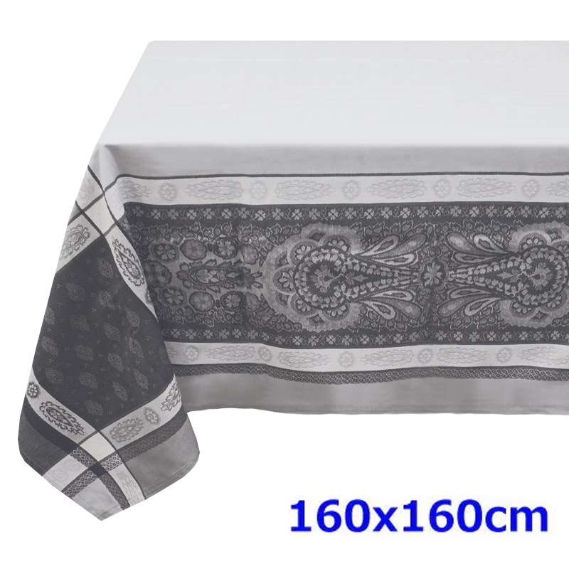フランス製 ジャカード織 撥水テーブルクロス ヴォクリューズ/グレー 約160x160cm F160160-VCLS-GY