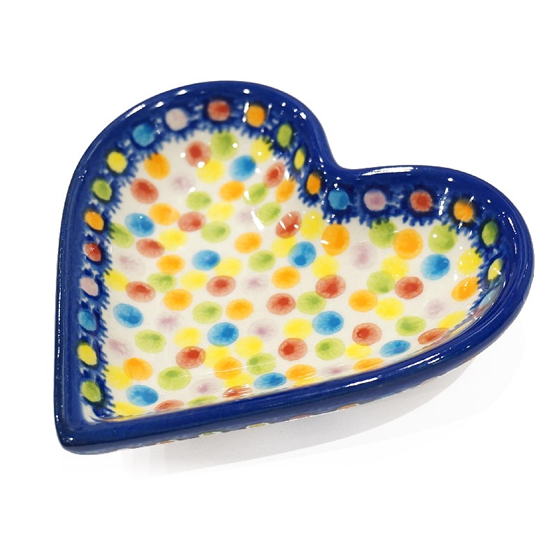 ポーランド陶器　ポーリッシュポタリー 「VENA」 ハートプレート　V392-C133