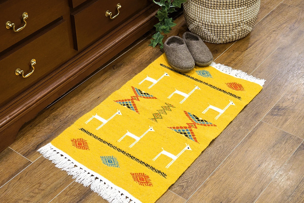 チュニジア　手織りキリム　80×49cm　玄関サイズ　TK80x50-4