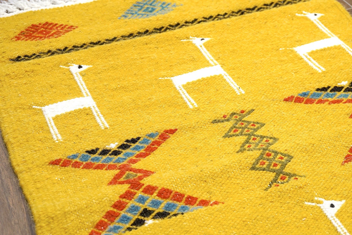 チュニジア　手織りキリム　80×49cm　玄関サイズ　TK80x50-4