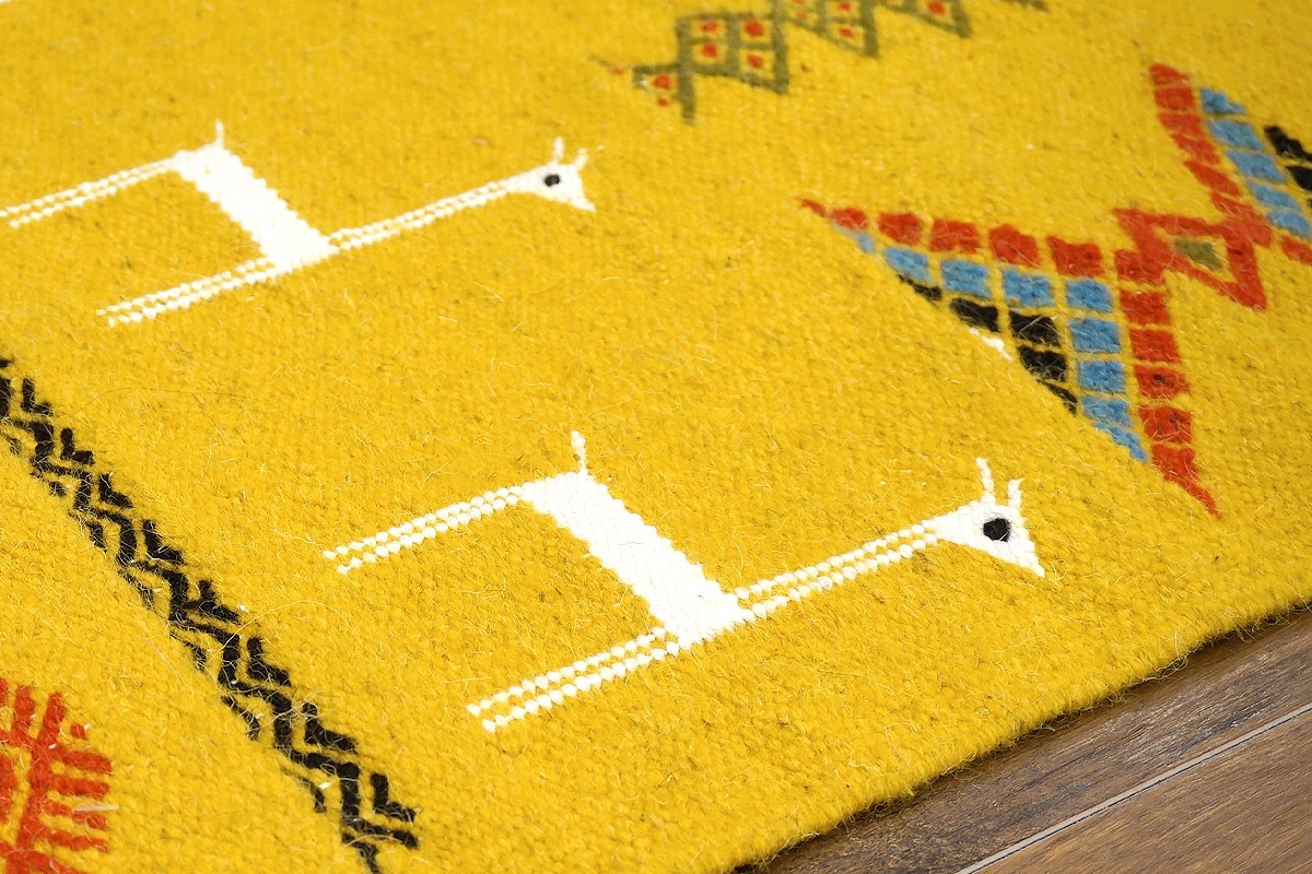 チュニジア　手織りキリム　80×49cm　玄関サイズ　TK80x50-4