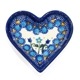 ポーランド陶器　ポーリッシュポタリー 「VENA」 ハートプレート　V392-U006　ブルーフラワー柄