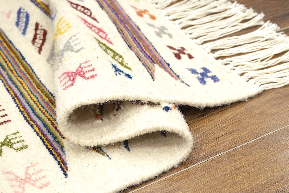 チュニジア　手織りキリム　79×50cm　玄関サイズ　TK80x50-6