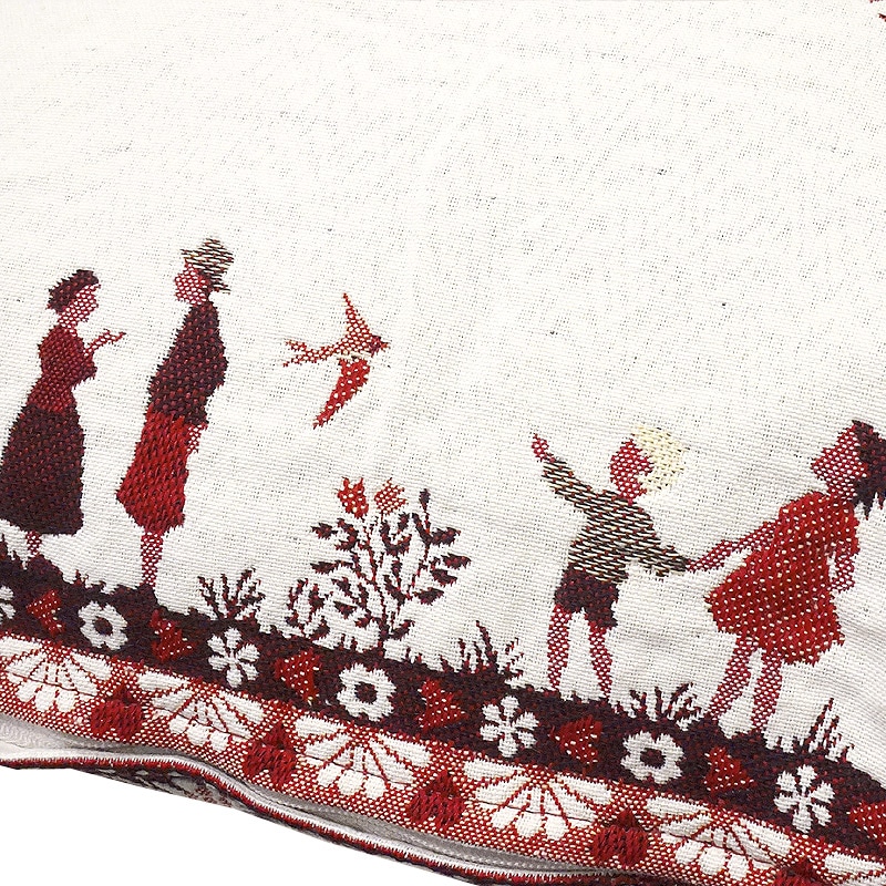 フランス製ジャカード織クッションカバー45cm角 両面柄ちがい◇FCC-PLG