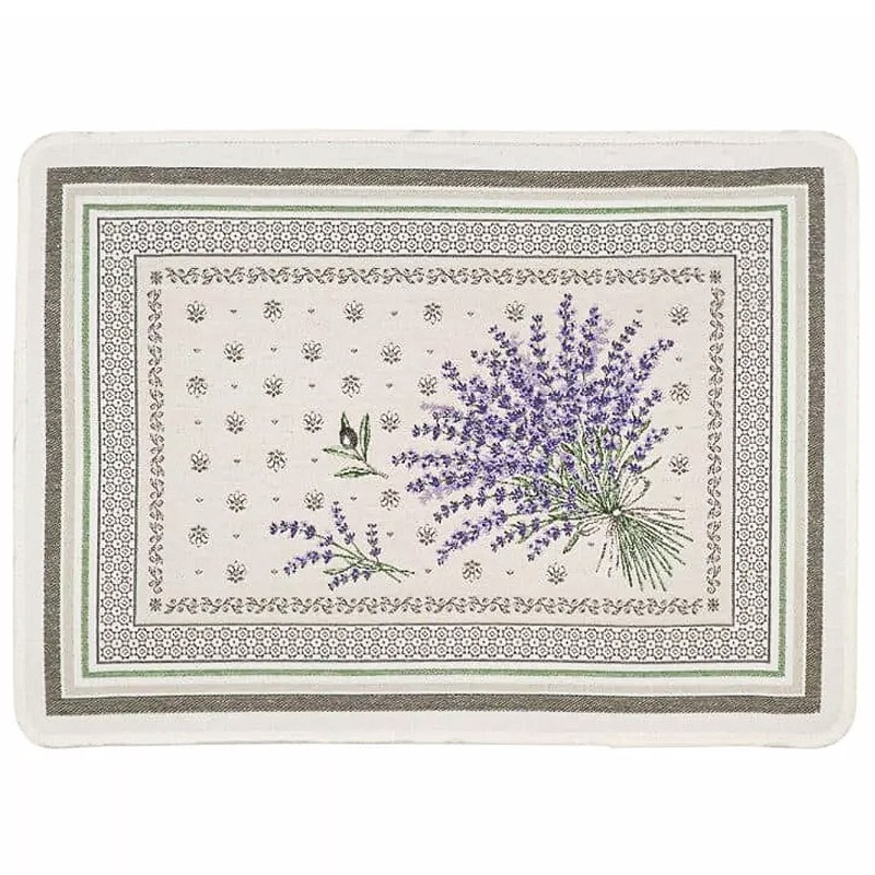 フランス製ジャカード織プレースマット◆FLM-CST-LV カスティヨン/ホワイト