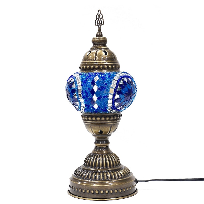 トルコ製　モザイクガラス テーブルランプ　LS-M117 (LEDサービス球付)