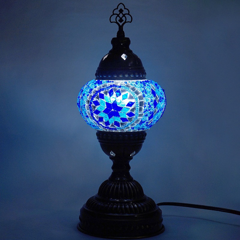 トルコ製　モザイクガラス テーブルランプ　LS-M117 (LEDサービス球付)