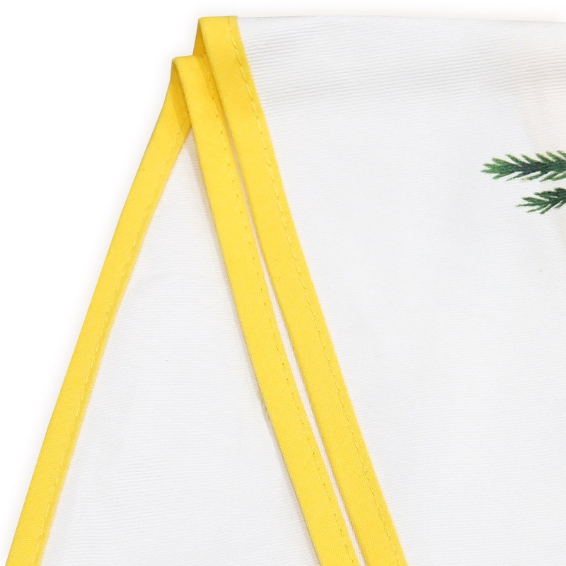 フランス製 コットン撥水テーブルクロス　ミモザ/ホワイト 円形180cmサイズ F180-MMS-WT