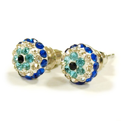 ナザールボンジュウきらきらピアス　N-E528　ブルー