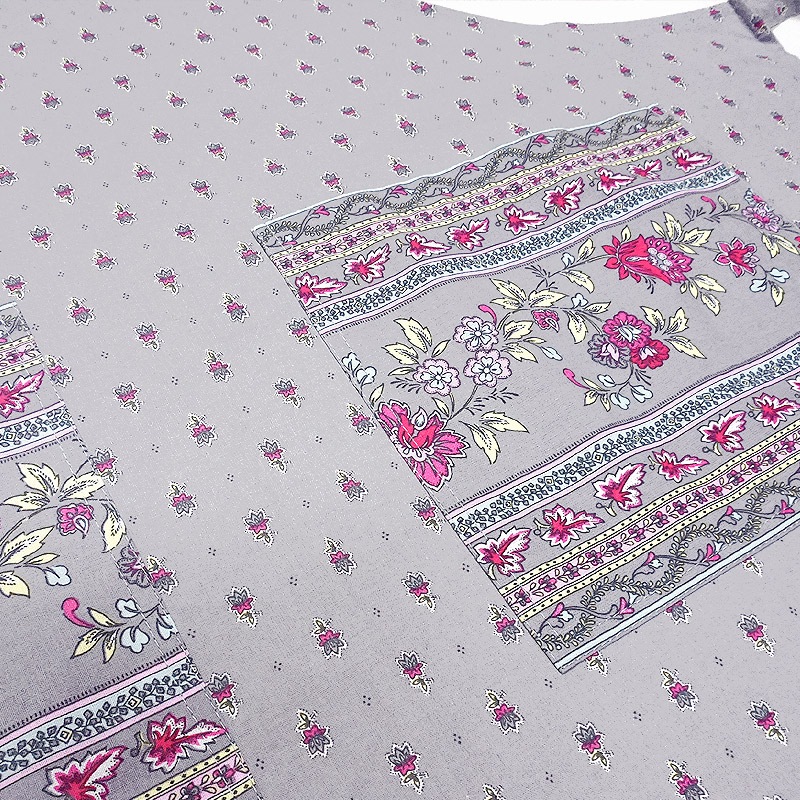 南仏プロヴァンス製　コットンエプロン　アヴィニョン/グレー　FAP-AVIGNION-GY