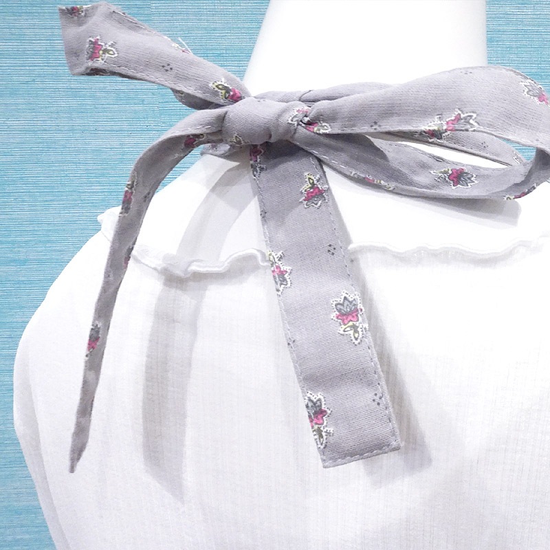 南仏プロヴァンス製　コットンエプロン　アヴィニョン/グレー　FAP-AVIGNION-GY