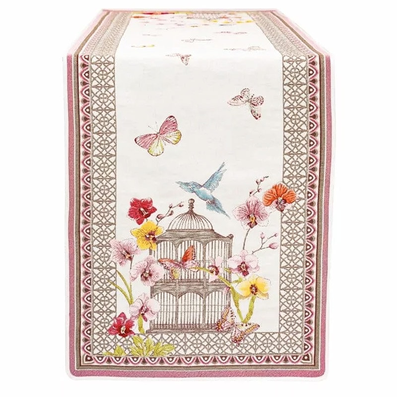 フランス製 ジャカード織 テーブルランナー ジャルダン FRN-JARDIN