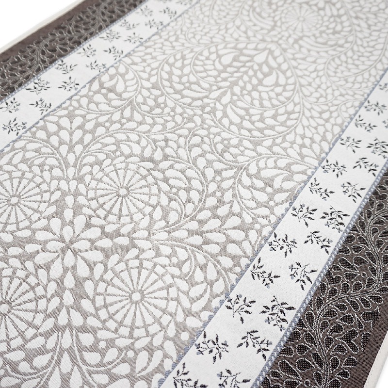 フランス製 ジャカード織 テーブルランナー オーブラック/ブルー FRN-AUB-BL