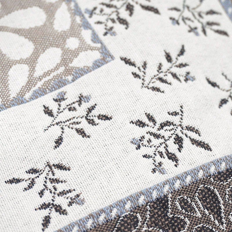 フランス製 ジャカード織 テーブルランナー オーブラック/ブルー FRN-AUB-BL