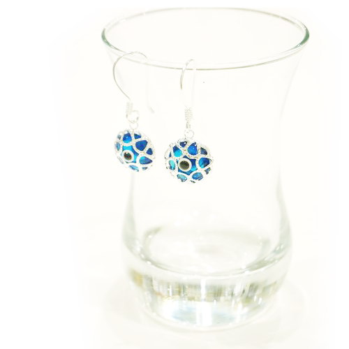 ナザールボンジュウシルバーピアス　N-ES3601B　シルバー925/水色目玉