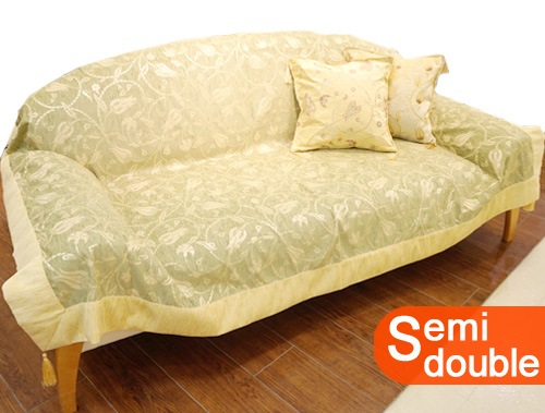 トルコ製マルチカバー(ベッドカバー)◆セミダブルサイズ◆MC-SW-LKGR　ラーレ×カランフィル/グリーン