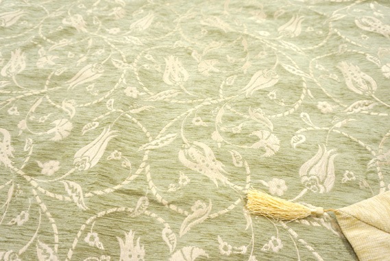 トルコ製マルチカバー(ベッドカバー)◆セミダブルサイズ◆MC-SW-LKGR　ラーレ×カランフィル/グリーン