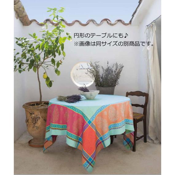 フランス製 ジャカード織 撥水テーブルクロス オリヴィア/グレー