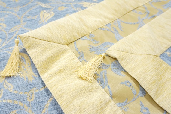 トルコ製マルチカバー(ベッドカバー)◆セミダブルサイズ◆MC-SW-LKBL　ラーレ×カランフィル/ブルー