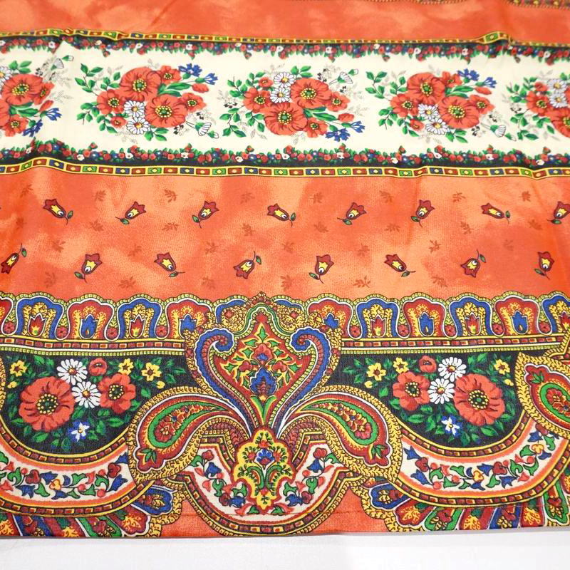 フランス製 コットン撥水テーブルクロス☆トラディション/オレンジ150x120cmサイズ F155120-TRAD-OR