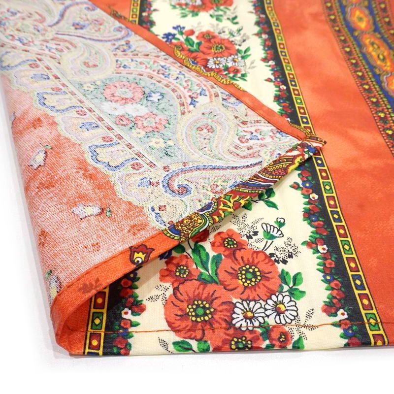 【le jacquard francais 】花柄テーブルクロス オレンジ Amazon｜YQkasj 花柄 テーブルランナー モダン テーブルクロス
