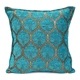 シェニールクッションカバー　CC-PKTQ　ピーコック柄/ターコイズ（40～45cm角対応サイズ）