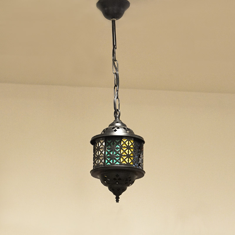 トルコ製　ペンダントライト　２つ トルコ製ペンダントランプ Sサイズ/ブルーグレー LP-S2 | インテリア