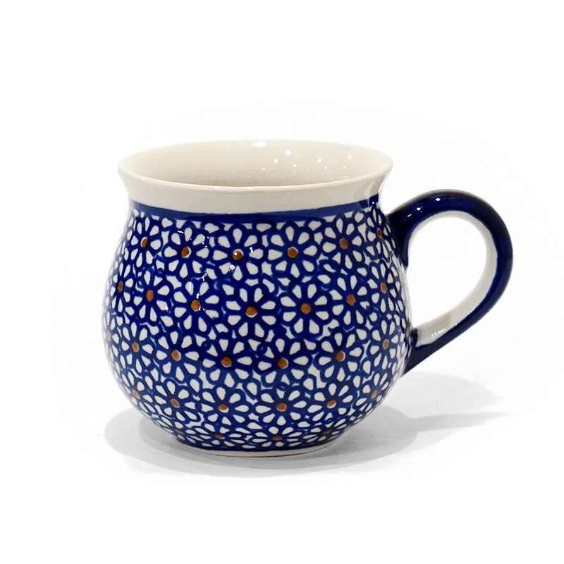 ポーランド陶器　ポーリッシュポタリー 「ボレスワヴィエツ」 マグカップ（約220cc）　GU1452-120　ブルーデイジー柄