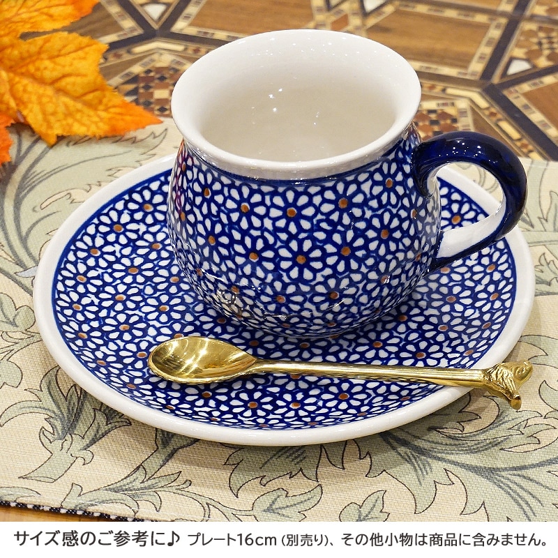 ポーランド陶器　ポーリッシュポタリー 「ボレスワヴィエツ」 マグカップ（約220cc）　GU1452-120　ブルーデイジー柄