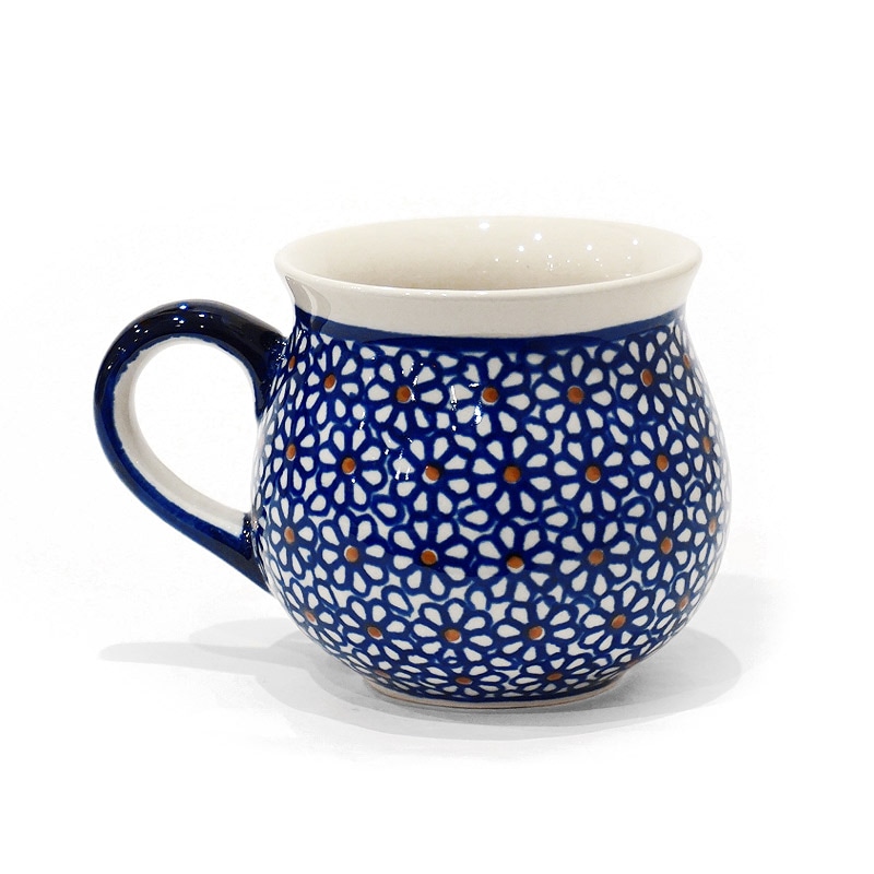 ポーランド陶器　ポーリッシュポタリー 「ボレスワヴィエツ」 マグカップ（約220cc）　GU1452-120　ブルーデイジー柄