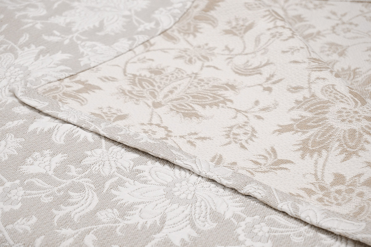 フランス製 ジャカード織マルチカバー 260x180cmサイズ　FMC260-ORT-BG　オリエント/ベージュ