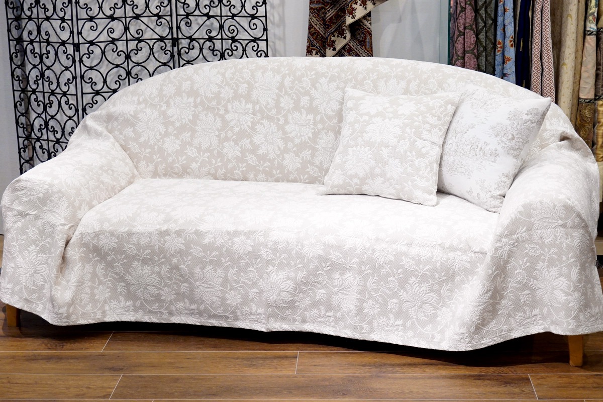 フランス製 ジャカード織マルチカバー 260x180cmサイズ　FMC260-ORT-BG　オリエント/ベージュ