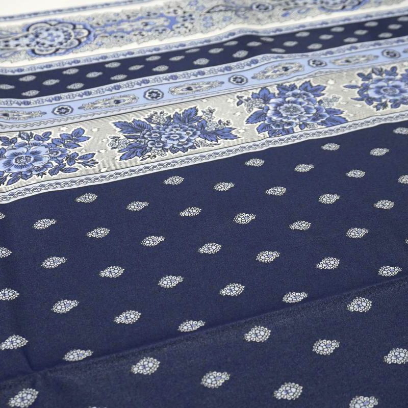 フランス製 コットン撥水テーブルクロス☆バスティード/ネイビー150x120cmサイズ F155120-BSTD-NV