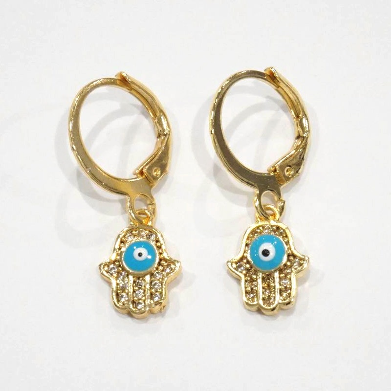 ナザールボンジュウピアス　ファティマの手/ブルー　N-E4015-BL