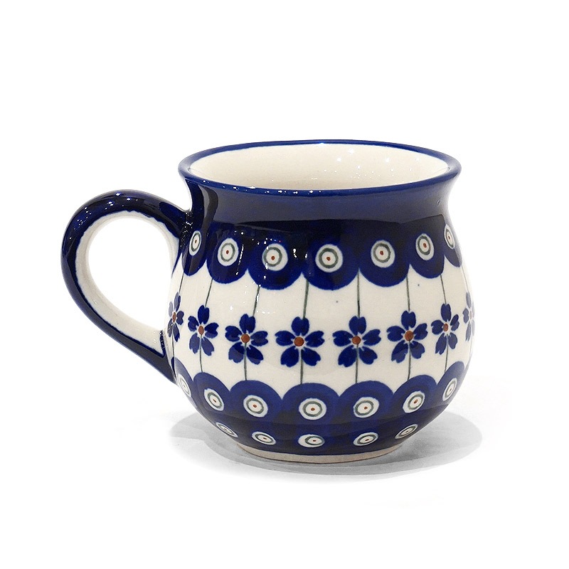 ポーランド陶器　ポーリッシュポタリー 「ボレスワヴィエツ」 マグカップ（約220cc）　GU1452-166A　ピーコック/さくら柄