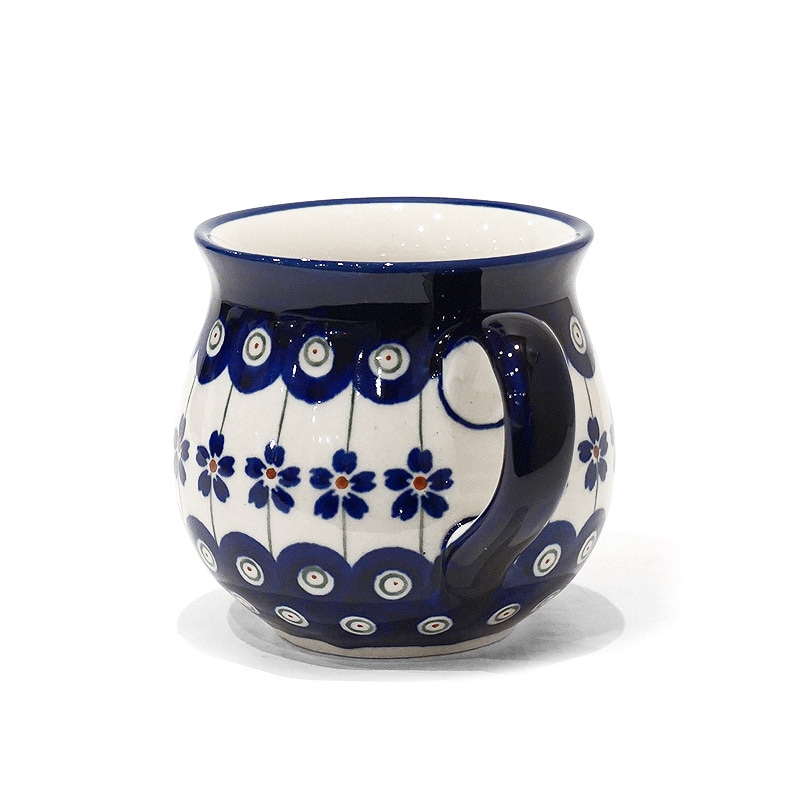 ポーランド陶器　ポーリッシュポタリー 「ボレスワヴィエツ」 マグカップ（約220cc）　GU1452-166A　ピーコック/さくら柄