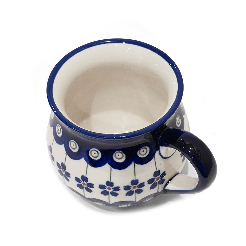 ポーランド陶器　ポーリッシュポタリー 「ボレスワヴィエツ」 マグカップ（約220cc）　GU1452-166A　ピーコック/さくら柄