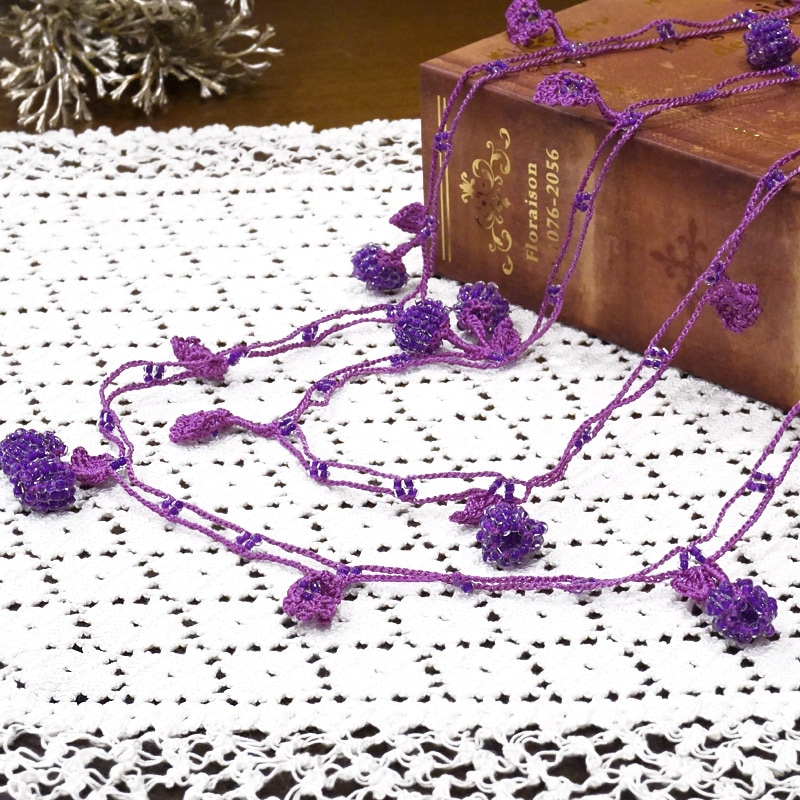 ボンジュックオヤ ラリエット OYA-LB-BERRY-PP チェリー/パープル