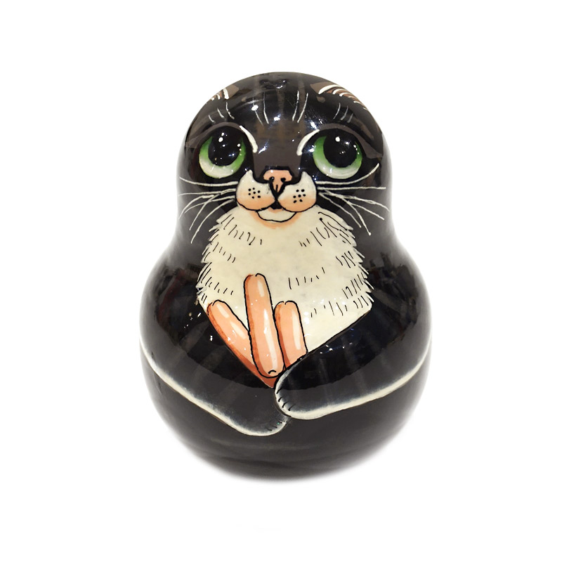 ロシア雑貨☆伝統衣装 起き上がりこぼし♪マトリョーシカ&ネコH11cm ミラ作 専用】ロシア雑貨☆起き上がりこぼし♪ネコ オリガ・ザバイキナ