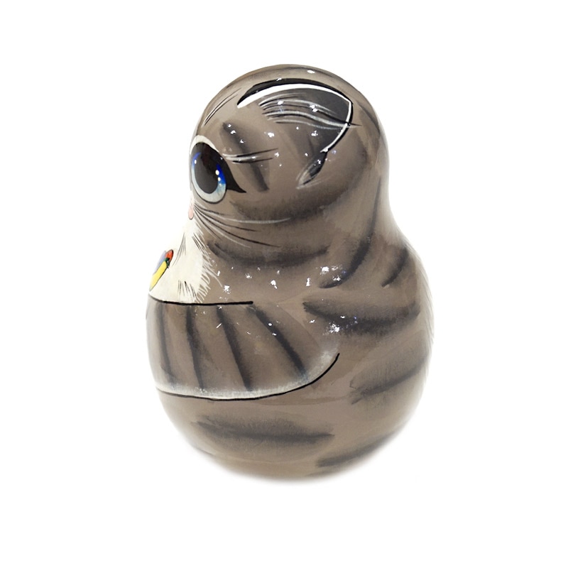 ロシア ホワイトナイツ工房 起き上がりこぼし ネコ/茶 MAT-094